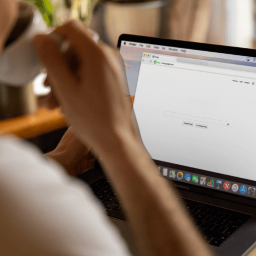 Person browsing Google