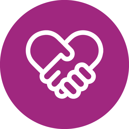 Heart icon with shaking hands